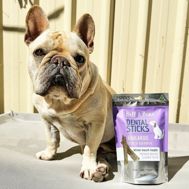 Bell & Bone Dental Sticks For Dogs - Kangaroo, Mint & Turmeric