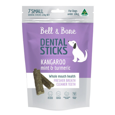 Bell & Bone Dental Sticks For Dogs - Kangaroo, Mint & Turmeric - Small Dog Pack