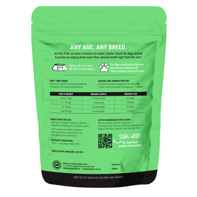 Petz Park Probiotic Powder Supplement For Dogs 90 scoops
