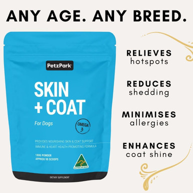 Petz Park Skin + Coat Powder Supplement For Dogs - Key Benefits