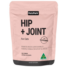 Petz Park Hip + Joint Powder Supplement for Cats (60 Scoops) - Front of Pack