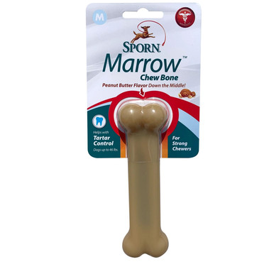 Sporn Marrow Chew Bone Peanut Butter Flavour Toy For Dogs - Medium