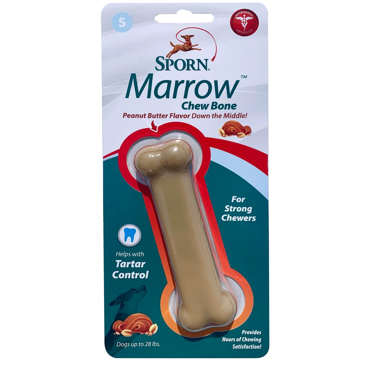Sporn Marrow Chew Bone Peanut Butter Flavour Toy For Dogs - Small