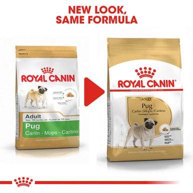 Royal Canin Pug Adult Dry Dog Food - Old & New Packaging