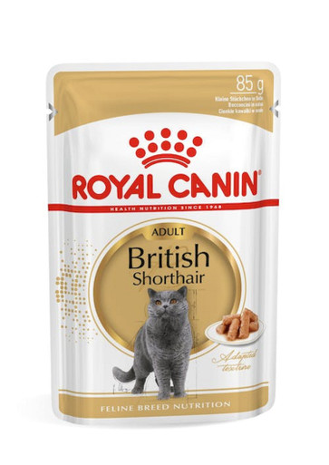 Royal Canin British Shorthair Gravy Adult Wet Cat Food - 12 x 85g Pouches (AT17X)