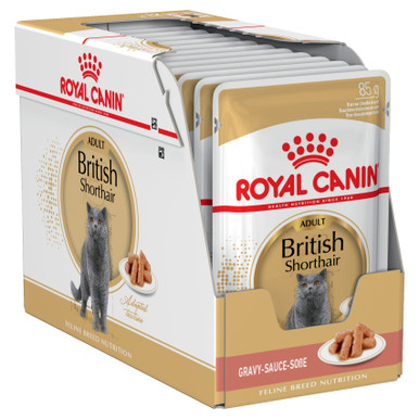 Royal Canin British Shorthair Gravy Adult Wet Cat Food - 12 x 85g Pouches (AT17X)