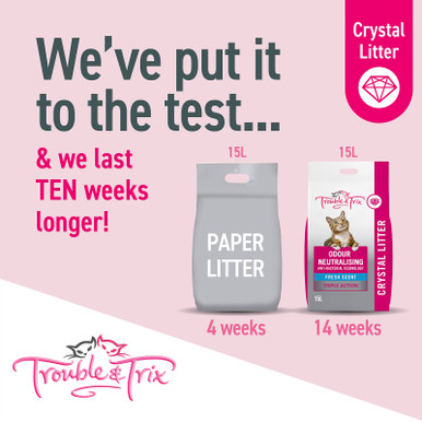 Trouble & Trix Antibacterial Crystal Cat Litter (15 Litre)