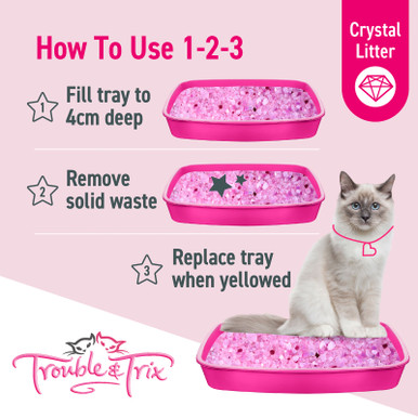 Trouble & Trix Antibacterial Crystal Cat Litter - How To Use