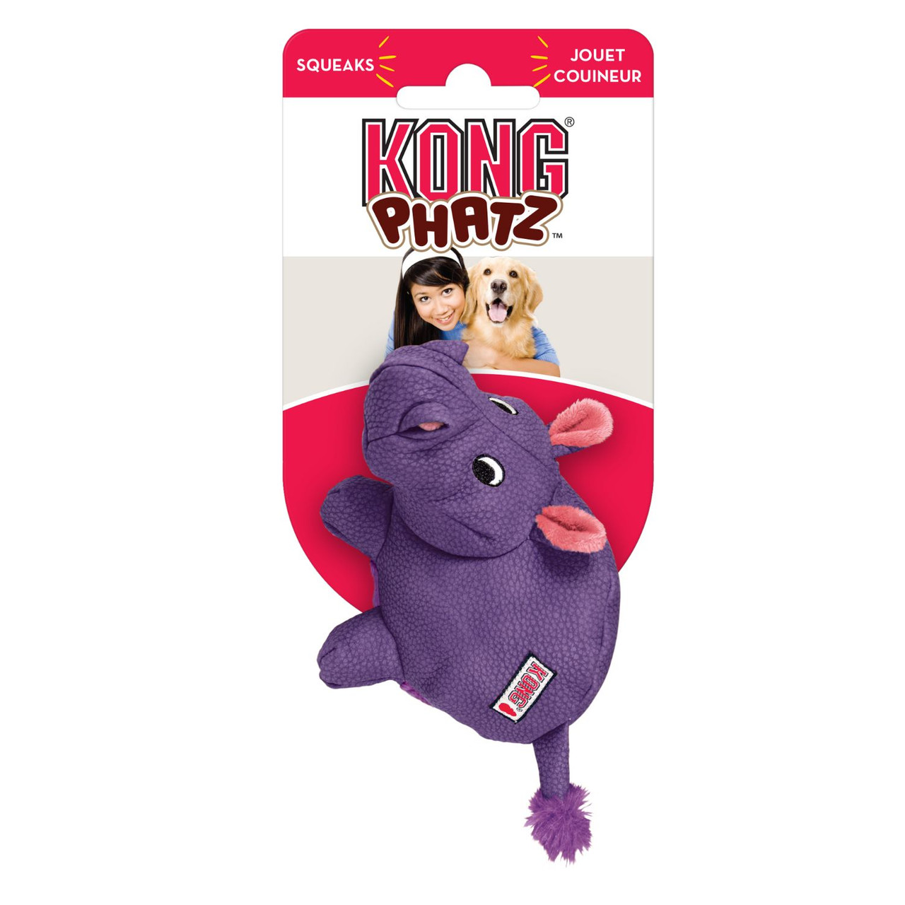 KONG Phatz Hippo Plush Toy For Dogs