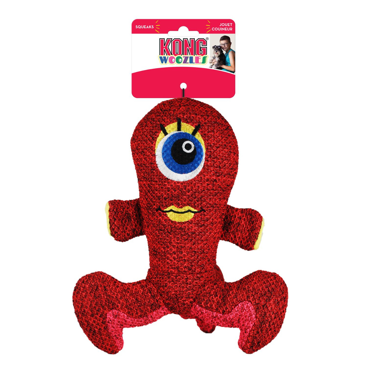 KONG Woozles Alien Red Plush Toy for Dogs