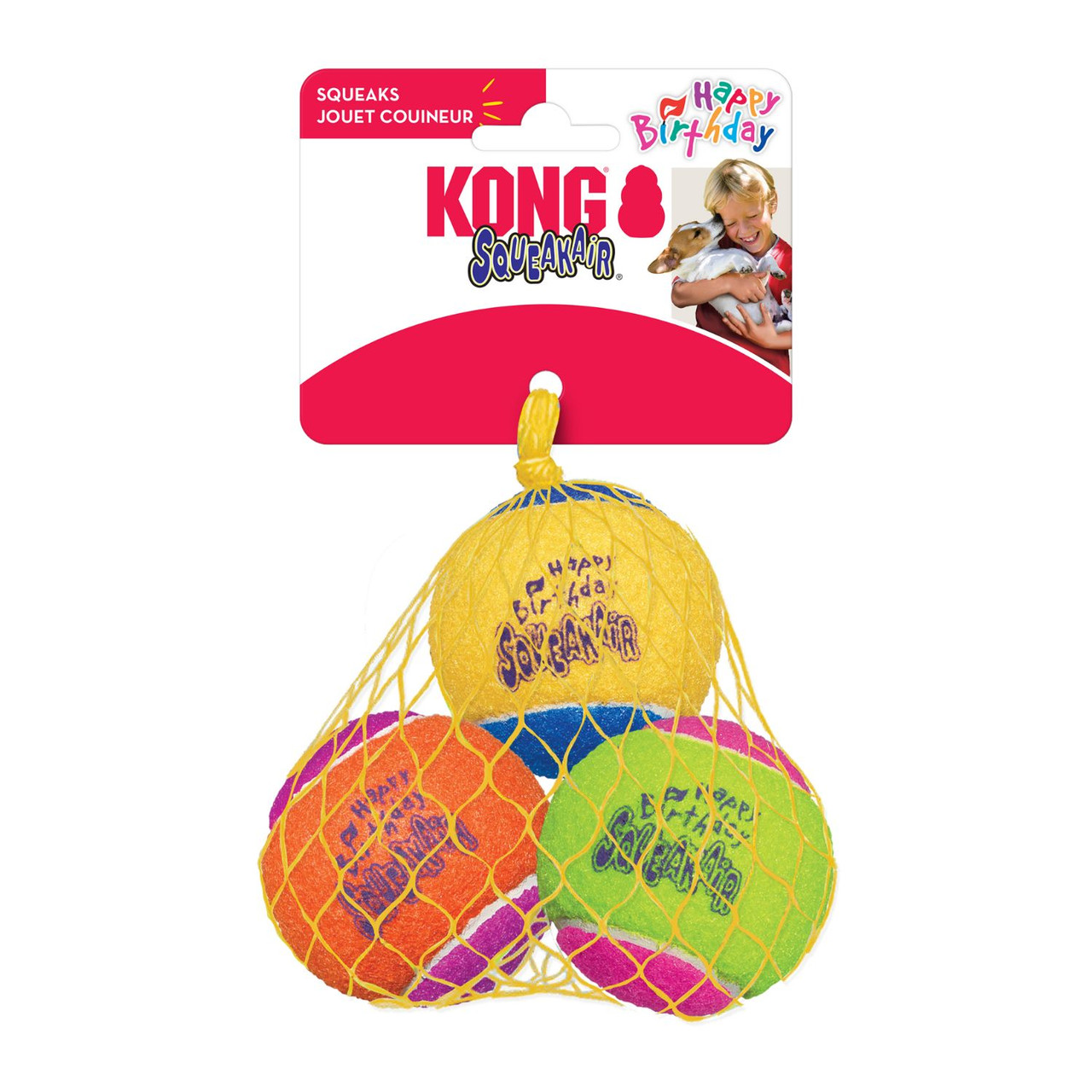 KONG SqueakAir Birthday Ball Dog Toy Interactive Play