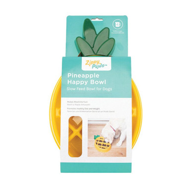 ZippyPaws Happy Bowl Pineapple Slow Feeder Dog Bowl