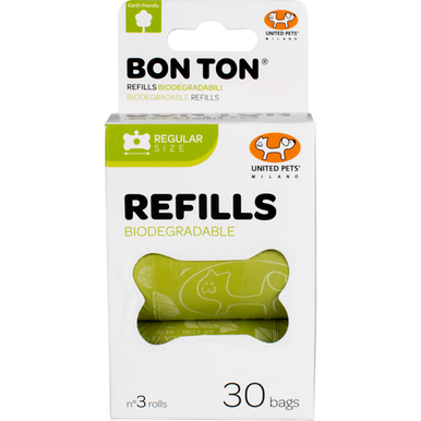 United Pets Bon Ton Biodegradable Poop Bag Refill Green (30 Bags)
