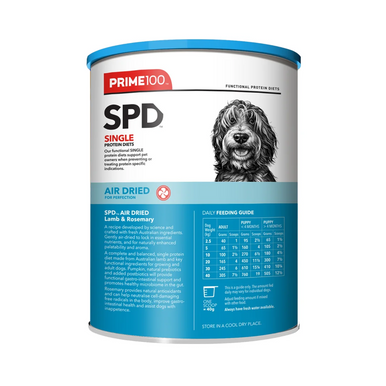 Prime100 SPD Air Dried Lamb & Rosemary Dry Dog Food - 600g