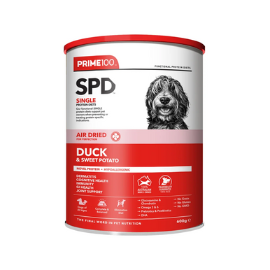 Prime100 SPD Air Dried Duck & Sweet Potato Dry Dog Food - 600g