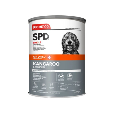 Prime100 SPD Air Dried Kangaroo & Pumpkin Dry Dog Food - 600g
