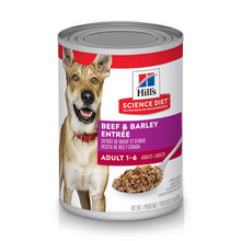 Hill's Science Diet Adult Beef & Barley Entrée Wet Dog Food (12 x 370g cans)