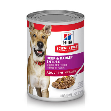 Hill's Science Diet Adult Beef & Barley Entrée Wet Dog Food (12 x 370g cans)