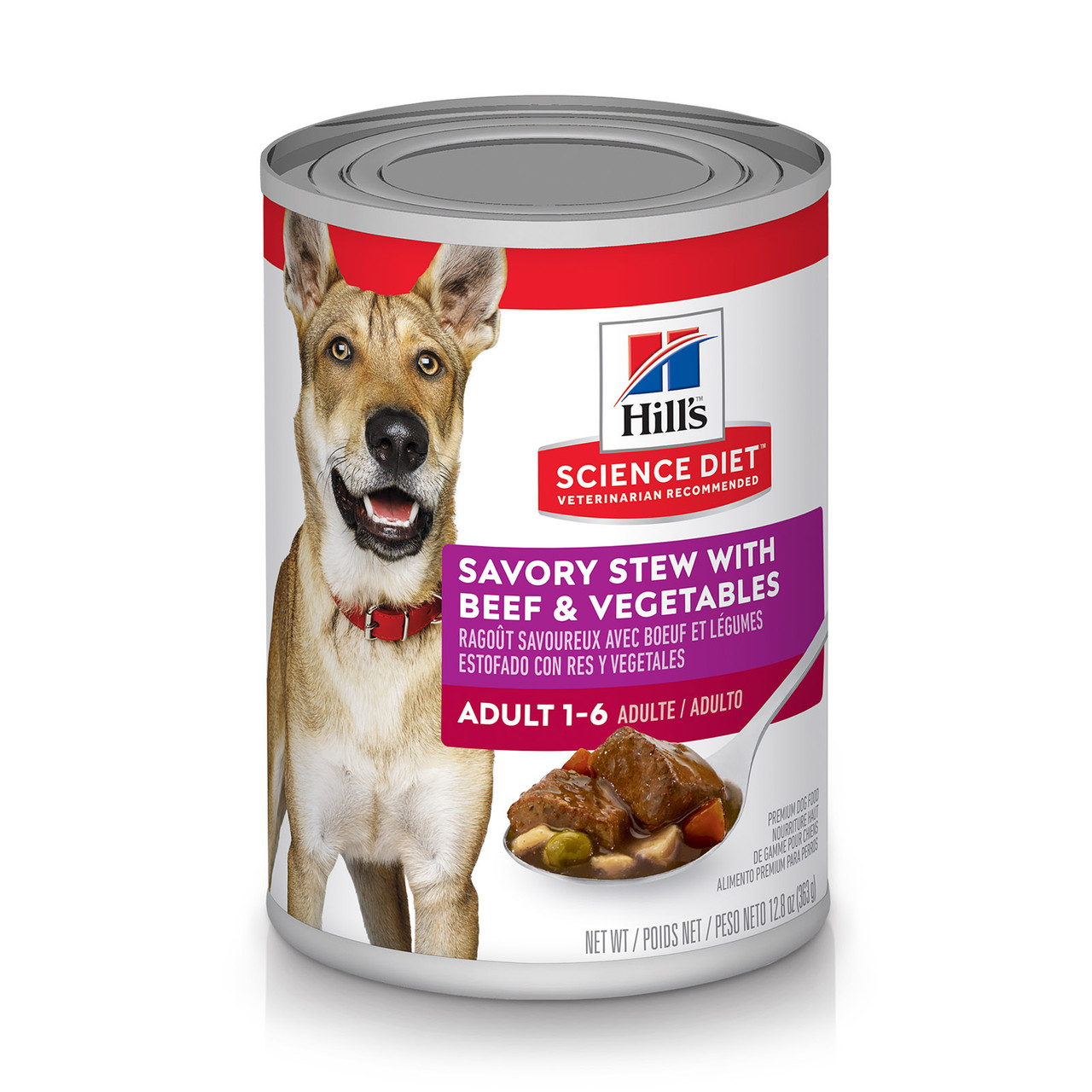 Hill's Science Diet Adult Savory Stew With Beef & Vegetables Wet Dog Food (12 x 363g cans)