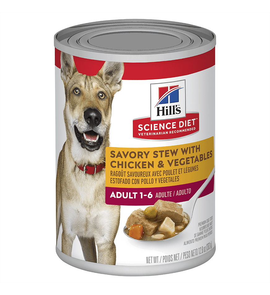 Hill's Science Diet Adult Savory Stew With Chicken & Vegetables Wet Dog Food (12 x 363g cans)