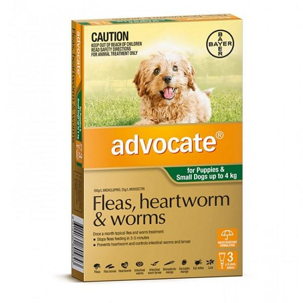Advocate Green - <4kg Small Dogs & Puppies (3 pack)