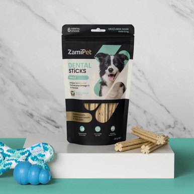 ZamiPet Dental Sticks For Adult Medium/Large Breed Dogs - 6 Sticks (200g)