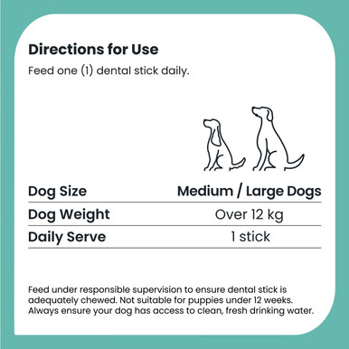 ZamiPet Dental Sticks For Adult Medium/Large Breed Dogs - 6 Sticks (200g)