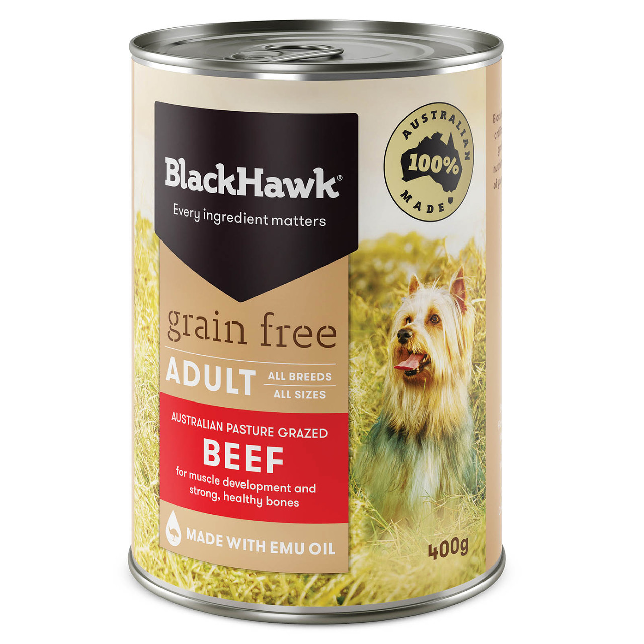 Black Hawk Grain Free Adult All Breed Beef Wet Dog Food (12 x 400g cans)