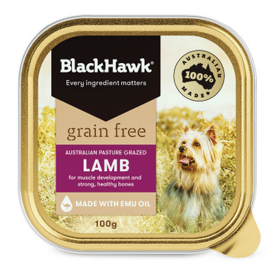 Black Hawk Grain Free Adult All Breed Lamb Wet Dog Food (9 x 100g trays)