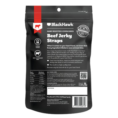Black Hawk Beef Jerky Straps Dog Treats (100g pack)
