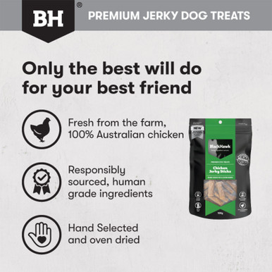 Black Hawk Chicken Jerky Sticks Dog Treats (100g pack)