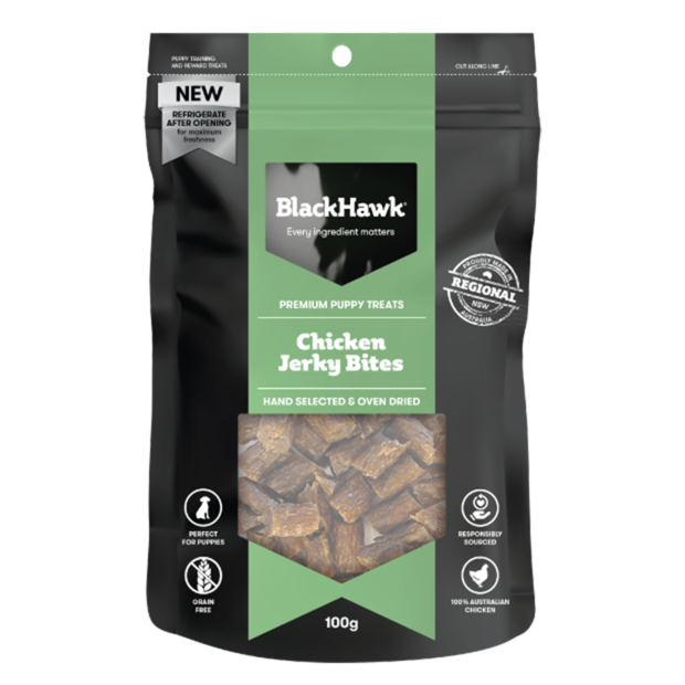 Black Hawk Puppy Chicken Jerky Bites Dog Treats (100g pack)