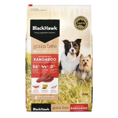Black Hawk Grain Free Adult Kangaroo Dry Dog Food - 15kg bag