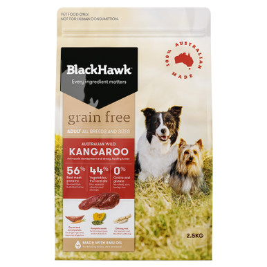 Black Hawk Grain Free Adult Kangaroo Dry Dog Food - 2.5kg bag