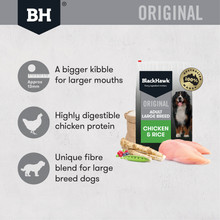 Black Hawk Original Adult Large Breed Chicken & Rice Dry Dog Food (20kg bag)