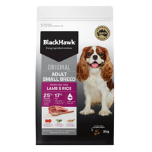 Black Hawk Original Adult Small Breed Lamb & Rice Dry Dog Food - 3kg bag