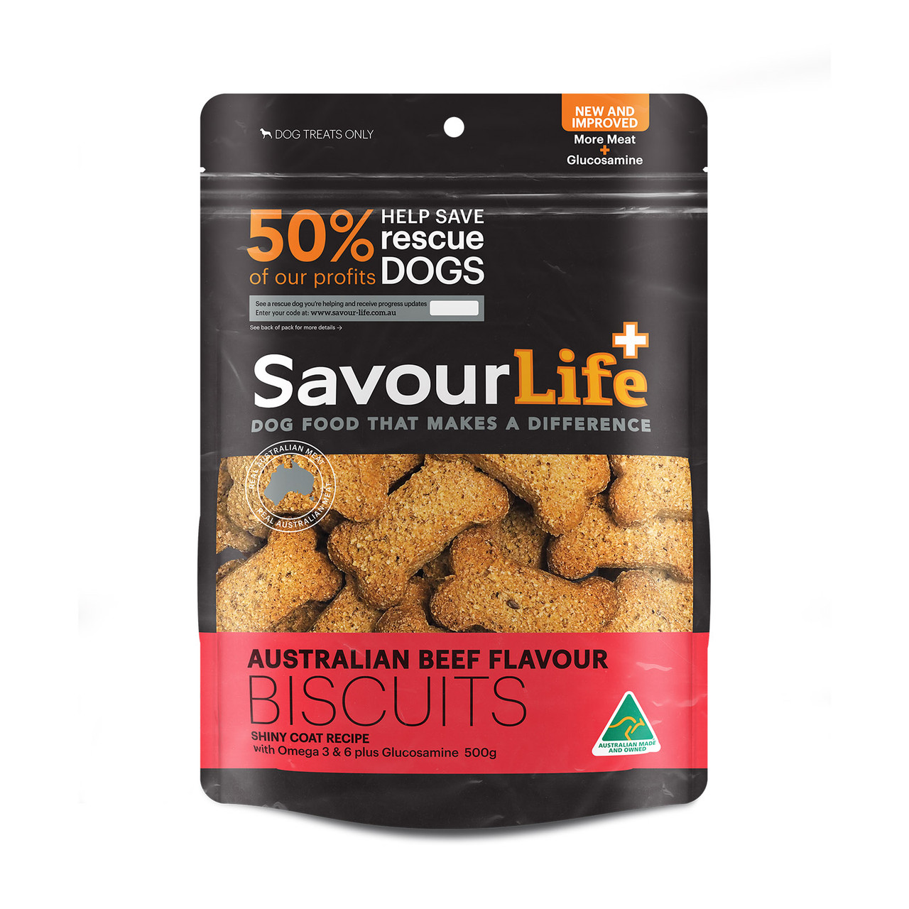 SavourLife Australian Beef Flavour Biscuits Dog Treats (500g)