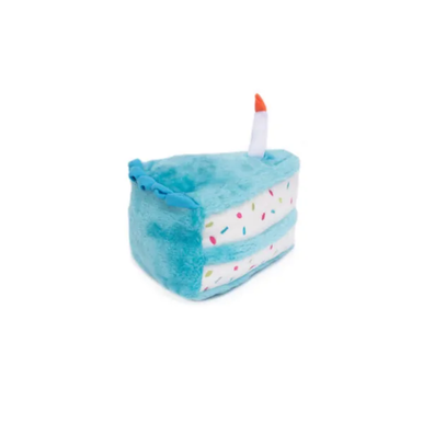ZippyPaws Blue Birthday Cake Plush Squeaker Toy for Dogs