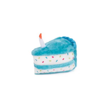 ZippyPaws Blue Birthday Cake Plush Squeaker Toy for Dogs