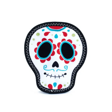 ZippyPaws Z-Stitch Santiago the Sugar Skull Plush Squeaker Toy for