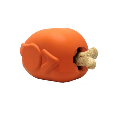 SodaPup Roasted Turkey Durable Rubber Chew Toy and Treat Dispenser for Dogs