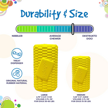 SodaPup Corn on the Cob Durable Rubber Treat Dispenser Chew Toy for Dogs - Large