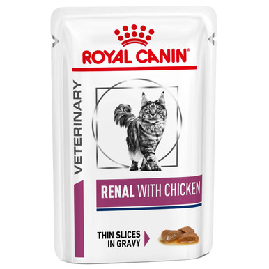 Royal Canin Veterinary Diet Feline Renal Chicken Wet Cat Food Pouches