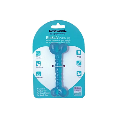 Rosewood BioSafe Blue Bone Chew Toy For Small Dogs