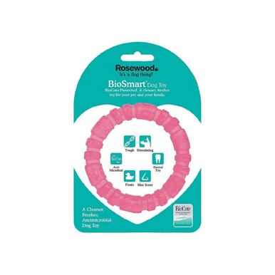 Rosewood BioSafe Puppy Ring Chew Dog Toy (Pink)