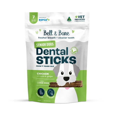 Bell & Bone Senior Dental Sticks for Dogs - Chicken, Mint & Ginger