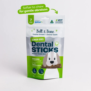 Bell & Bone Senior Dental Sticks for Dogs - Chicken, Mint & Ginger