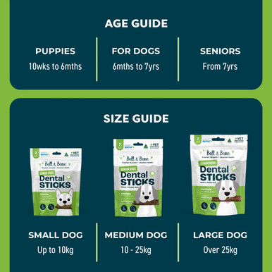 Bell & Bone Senior Dental Sticks for Dogs - Chicken, Mint & Ginger