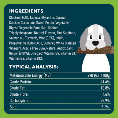 Bell & Bone Senior Dental Sticks for Dogs - Chicken, Mint & Ginger