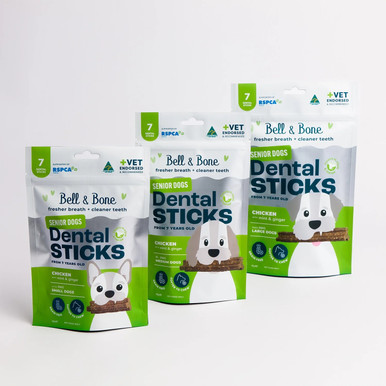 Bell & Bone Senior Dental Sticks for Dogs - Chicken, Mint & Ginger